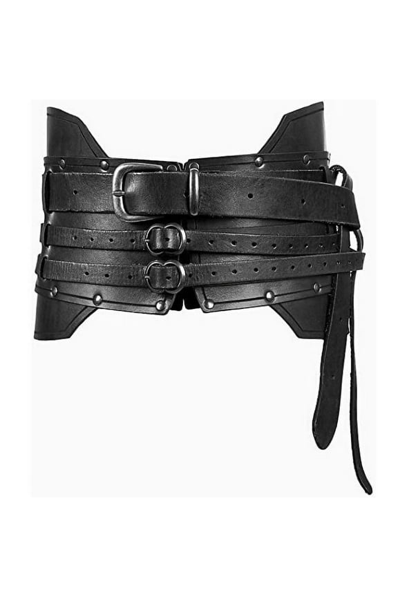 Retro Belt Medieval PU Leather Armor Adjustable Wide Studded Waist Belt For Halloween Cosplay Costume Accessory