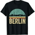 thumbnail image 1 of t-shirt Retro Berlin Souvenir German Capital City Skyline Berlin T-Shirt mens，black，women，funny，men，journey，Crew Neck, Short Sleeve,printing, 1 of 4