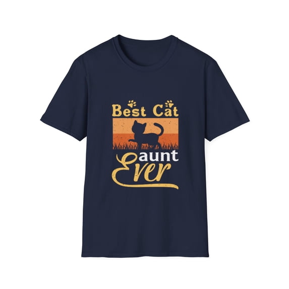 Retro Best Cat Mom Ever Cat shirts for Women Aunt Auntie Art