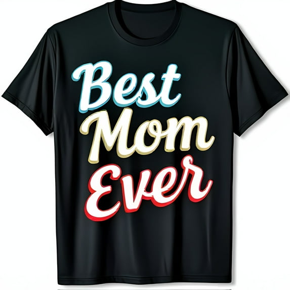 Retro Best Mom Graphic Black T-Shirt Stylish & Comfortable Fit