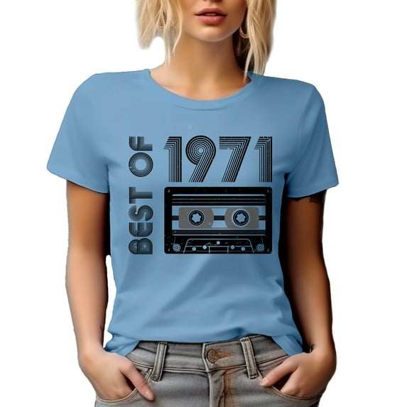 Retro Best of 1971, Retro Cassette Tape, 70s Music, Baby Blue T-Shirt, 2XL
