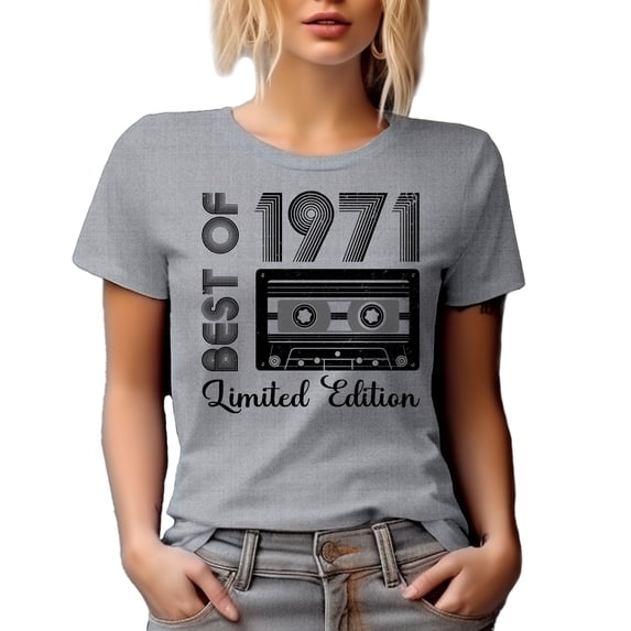 Retro Best of 1971, Retro Cassette Tape, Limited Edition, Birthday, Heather Grey T-Shirt, 3XL