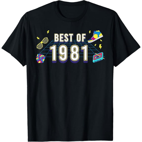 Retro Best of 1981 Mixtape Vintage 44th Birthday Cassette T-Shirt