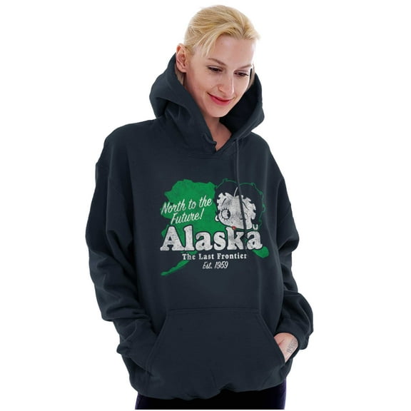 Retro Betty Boop Alaska State Outline Hoodie Sweatshirt Women Brisco Brands S