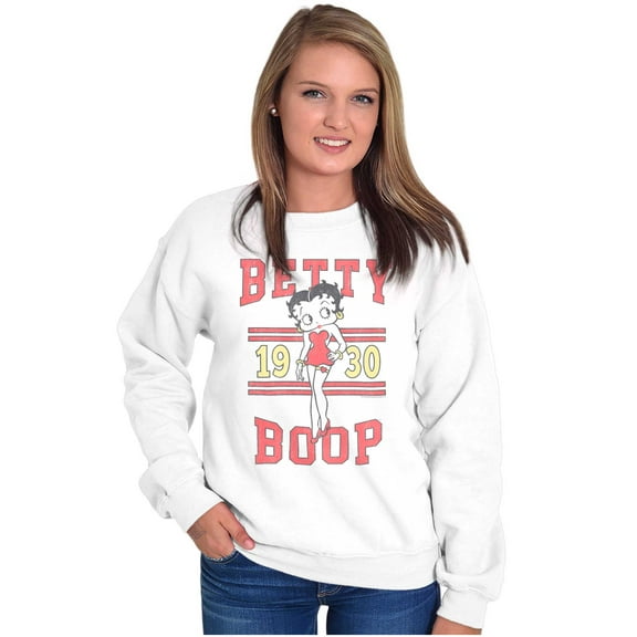 Retro Betty Boop Cartoon 1930 Varsity Women Plus Size Sweatshirt Brisco Brands 2X