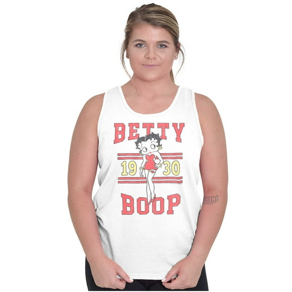 Retro Betty Boop Cartoon 1930 Varsity Women Plus Size Tank Top Brisco Brands 2X