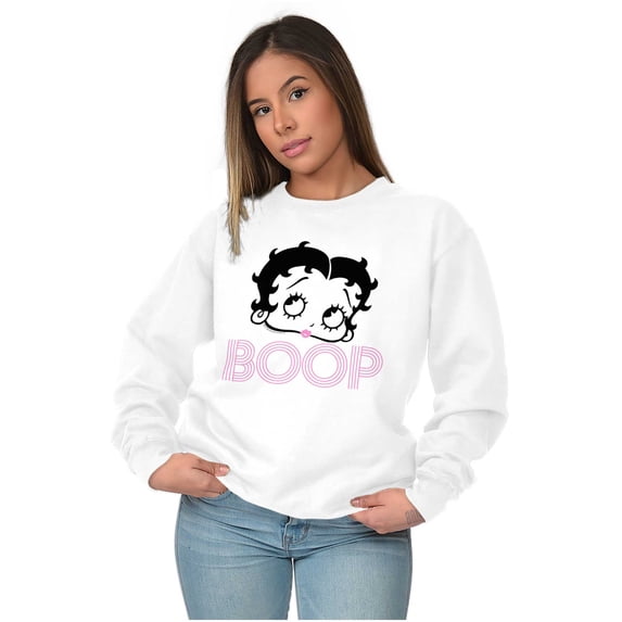 Retro Betty Boop Cartoon Character Women Crewneck Sweatshirt Brisco Brands S