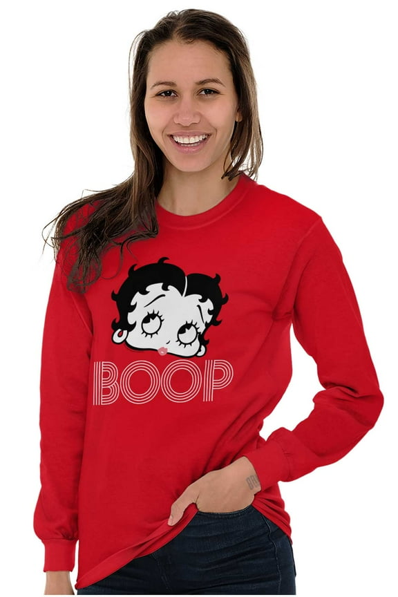 Retro Betty Boop Cartoon Character Women's Long Sleeve T Shirt Brisco Brands S