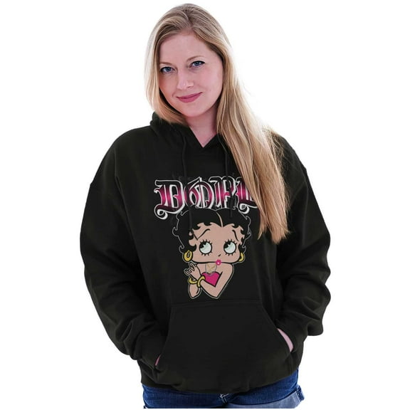 Retro Betty Boop Cartoon Dope Women Plus Size Hoodie Brisco Brands 2X