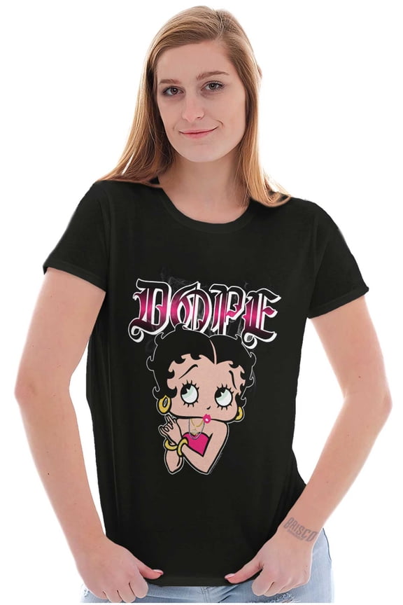 Retro Betty Boop Cartoon Dope Women's T Shirt Ladies Tee Brisco Brands X