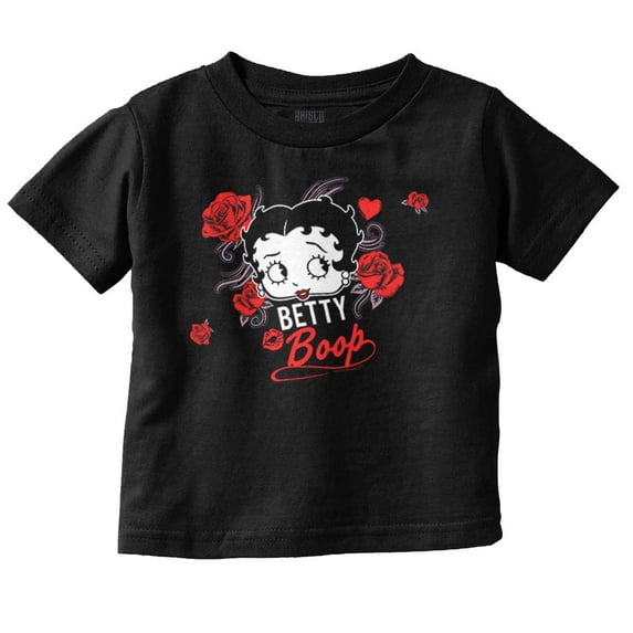 Retro Betty Boop Cartoon Head Roses Youth T Shirt Tee Girls Infant Toddler Brisco Brands 3T