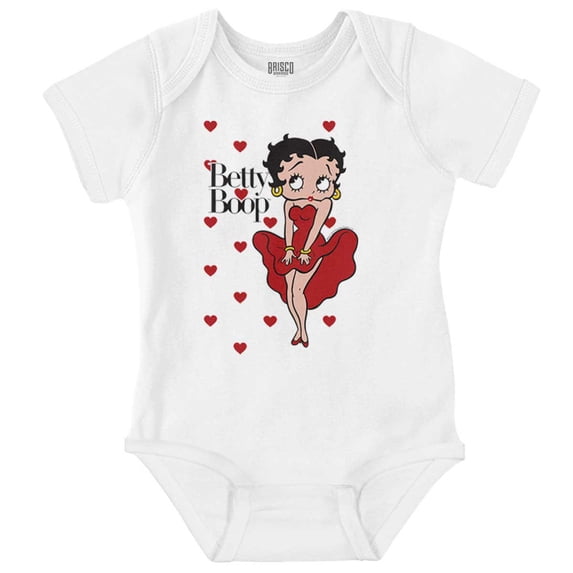 Retro Betty Boop Cartoon Hearts Bodysuit Jumper Girls Infant Baby Brisco Brands NB