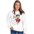 thumbnail image 1 of Retro Betty Boop Cartoon Hearts Women Crewneck Sweatshirt Brisco Brands S, 1 of 5