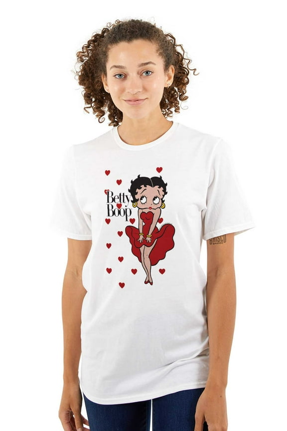 Retro Betty Boop Cartoon Hearts Women Plus Size Graphic Tee Tees Brisco Brands 2X