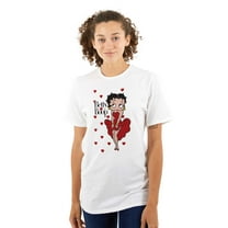 Retro Betty Boop Cartoon Hearts Women's Graphic T Shirt Tees Brisco Brands S