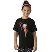 Retro Betty Boop Cartoon Kissy Lips Girls Kids T Shirt Tees Teen Brisco Brands L