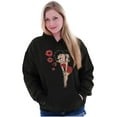 thumbnail image 1 of Retro Betty Boop Cartoon Kissy Lips Women Plus Size Hoodie Brisco Brands 2X, 1 of 4