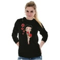 thumbnail image 1 of Retro Betty Boop Cartoon Kissy Lips Women Plus Size Long Sleeve Graphic Tee Brisco Brands 2X, 1 of 3