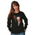 thumbnail image 1 of Retro Betty Boop Cartoon Kissy Lips Women Plus Size Sweatshirt Brisco Brands 2X, 1 of 5