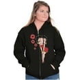 thumbnail image 1 of Retro Betty Boop Cartoon Kissy Lips Women Plus Size Zipper Hoodie Brisco Brands 3X, 1 of 5