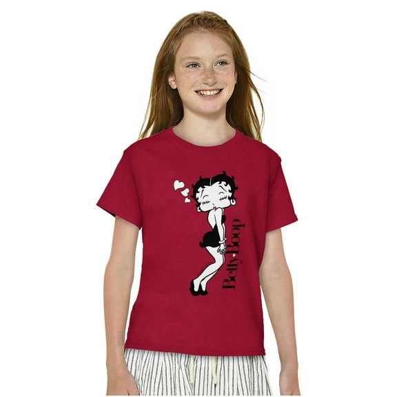 Retro Betty Boop Cartoon Love Kisses Girls Kids T Shirt Tees Teen Brisco Brands X