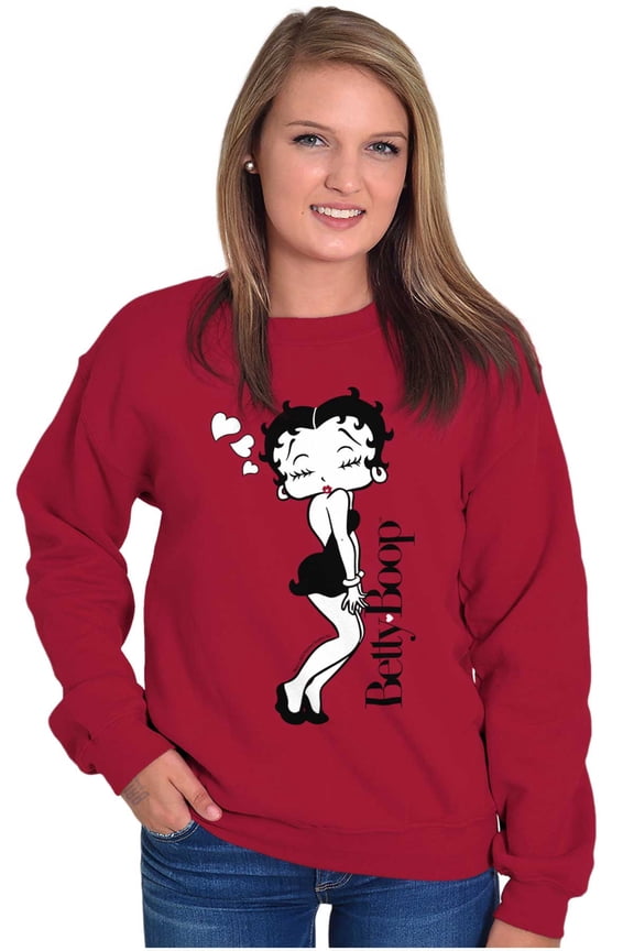 Retro Betty Boop Cartoon Love Kisses Women Plus Size Sweatshirt Brisco Brands 2X