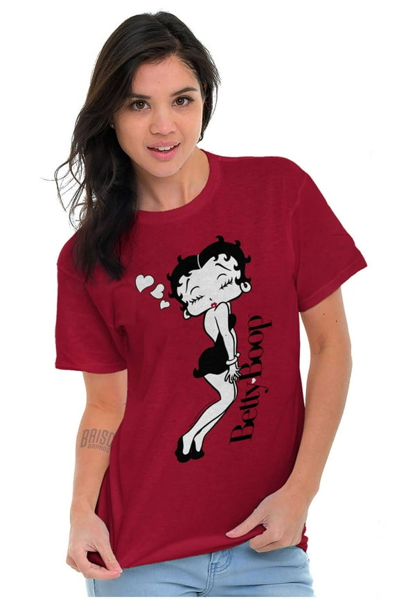 Retro Betty Boop Cartoon Love Kisses Women's Graphic T Shirt Tees Brisco Brands M