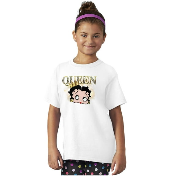 Retro Betty Boop Cartoon Queen Crown Girls Kids T Shirt Tees Teen Brisco Brands S