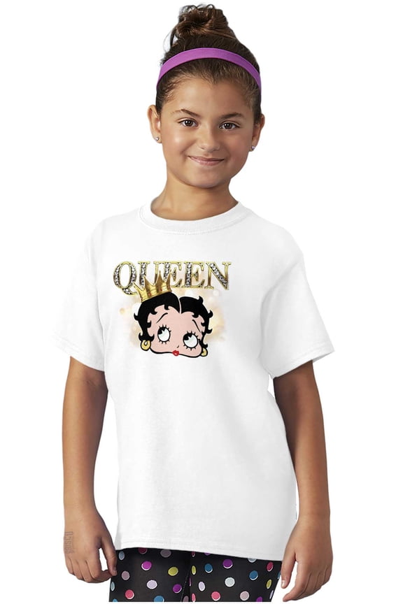 Retro Betty Boop Cartoon Queen Crown Girls Kids T Shirt Tees Teen Brisco Brands S