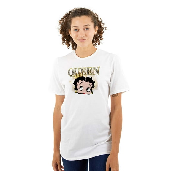 Retro Betty Boop Cartoon Queen Crown Women's Graphic T Shirt Tees Brisco Brands S