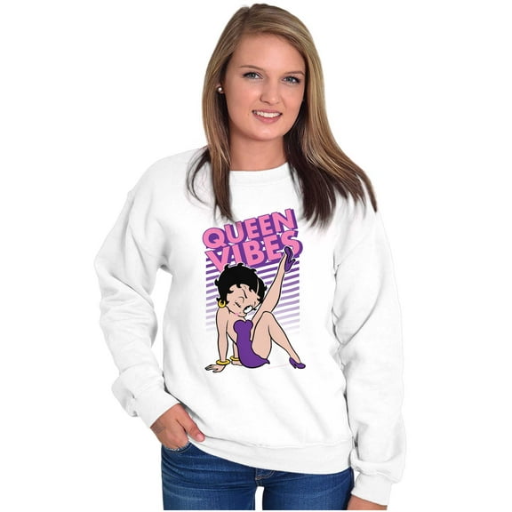 Retro Betty Boop Cartoon Queen Vibes Women Crewneck Sweatshirt Brisco Brands X