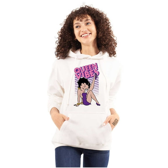 Retro Betty Boop Cartoon Queen Vibes Women Plus Size Hoodie Brisco Brands 3X