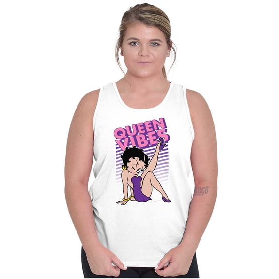 Retro Betty Boop Cartoon Queen Vibes Women Plus Size Tank Top Brisco Brands 3X
