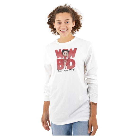 Retro Betty Boop Cartoon WWBD Funny Women's Long Sleeve T Shirt Brisco Brands S