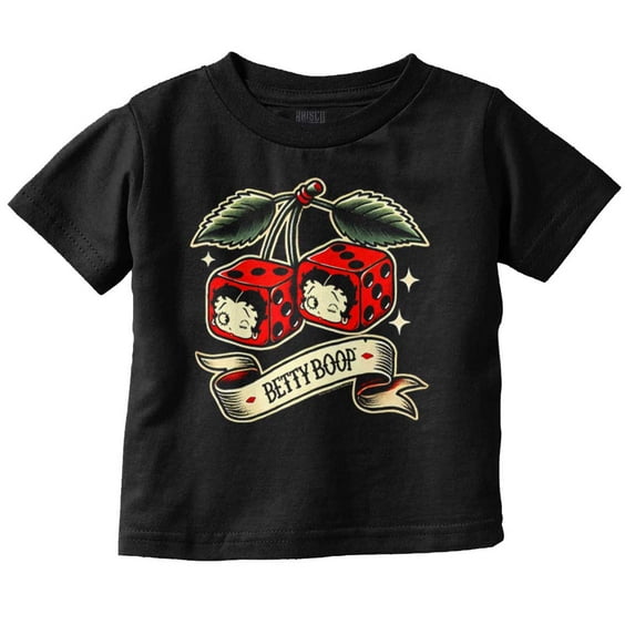 Retro Betty Boop Cherry Dice Tattoo Youth T Shirt Tee Girls Infant Toddler Brisco Brands 24M