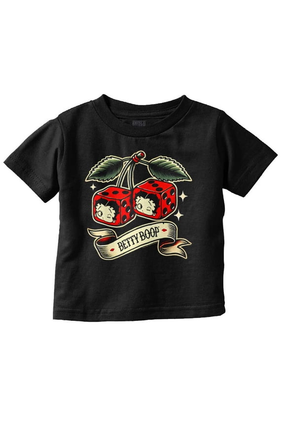 Retro Betty Boop Cherry Dice Tattoo Youth T Shirt Tee Girls Infant Toddler Brisco Brands 6M