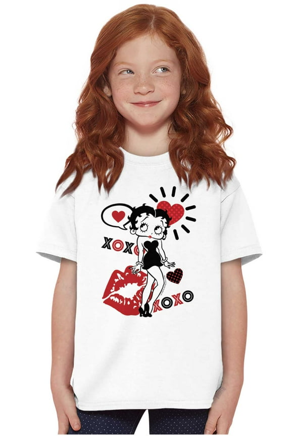 Retro Betty Boop Hugs Kisses XO Love Girls Kids T Shirt Tees Teen Brisco Brands S