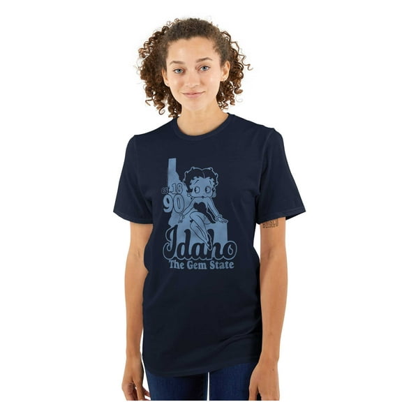 Retro Betty Boop Idaho State Outline Women's Graphic T Shirt Tees Brisco Brands M