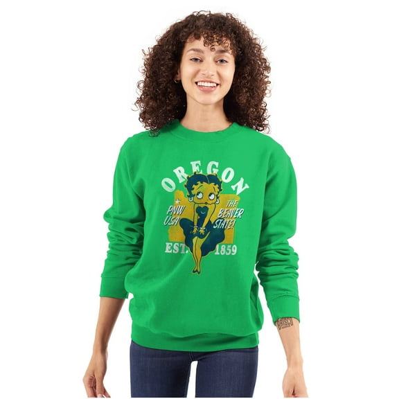 Retro Betty Boop Oregon State Outline Women Plus Size Sweatshirt Brisco Brands 3X