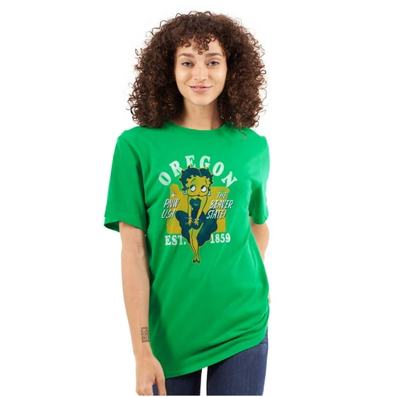 Retro Betty Boop Oregon State Outline Women's Graphic T Shirt Tees Brisco Brands S