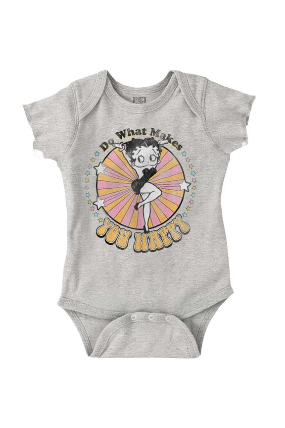Retro Betty Boop What Makes You Happy Bodysuit Jumper Girls Infant Baby Brisco Brands 6M
