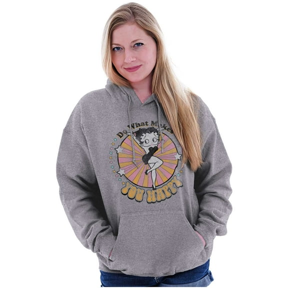 Retro Betty Boop What Makes You Happy Women Plus Size Hoodie Brisco Brands 3X