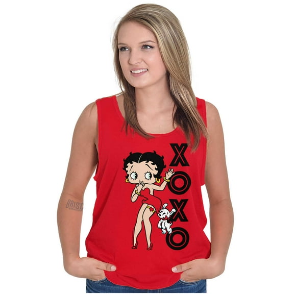 Retro Betty Boop XOXO Puppy Love Women Plus Size Tank Top Brisco Brands 3X