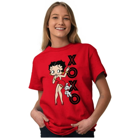 Retro Betty Boop XOXO Puppy Love Women's Graphic T Shirt Tees Brisco Brands S