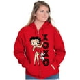 thumbnail image 1 of Retro Betty Boop XOXO Puppy Love Zip Hoodie Sweatshirt Women Brisco Brands X, 1 of 4
