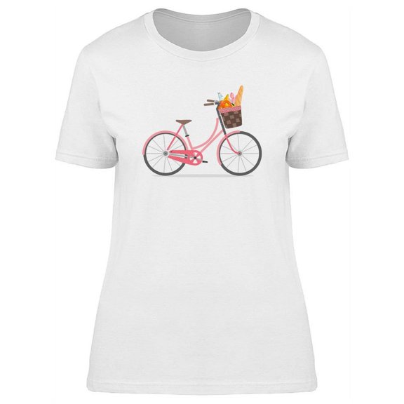 Retro Bicycle With Basket   T-Shirt Women -Image by Shutterstock, Female 3X-Large