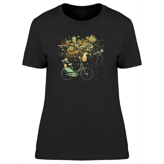 Retro Bicycle With Cute Dog T-Shirt Women -Image by Shutterstock, Female Large