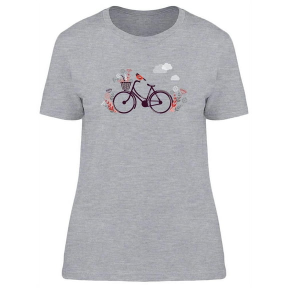 Retro Bicycle With Flowers T-Shirt Women -Image by Shutterstock, Female Large