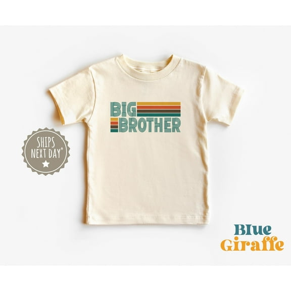 Retro Big Brother Toddler Shirt - Colorful Vintage Big Bro Kids Shirt - Cute Family Toddler Tee - Big Brother Sweatshirt TODDLER SHORT SLEEVE TEE BELLA CANVAS 3001T