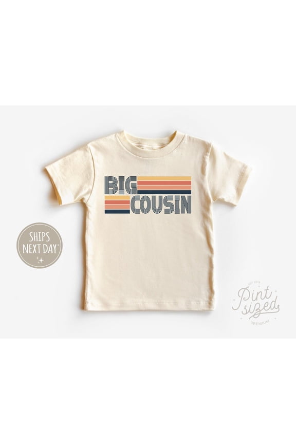 Retro Big Cousin Shirt - Cousin Crew Tee - Vintage Natural Kids Gift, New Born, Baby Shower Gift, New Parents Gift